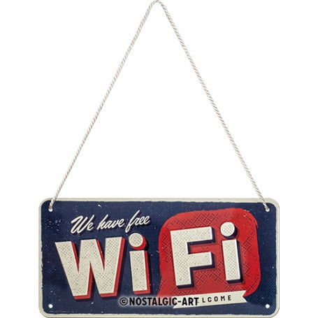 Free Wi-Fi - Hängeschild 10 x 20 cm